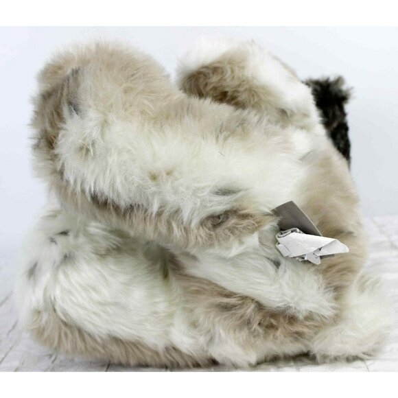 Levtex Baby Bear Plush Bomber Hat Snow Grizzly White Grey 14" tall - Picture 6 of 8